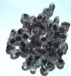 50 9mm Crystal & Dark Purple Twisted Oval Crackle Beads
